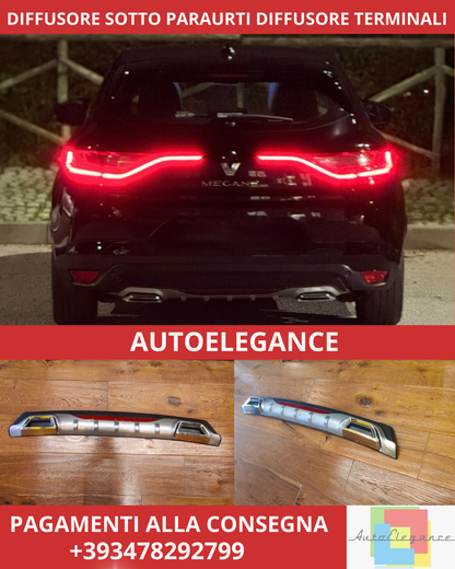 💥DIFFUSORE SOTTO PARAURTI DIFFUSORE TERMINALI ADATTO PER RENAULT MEGANE💥
