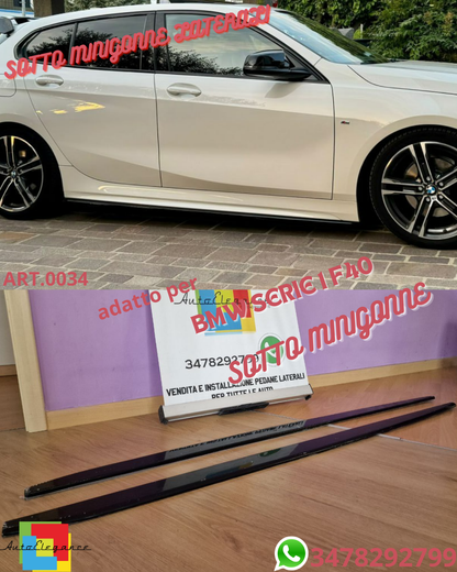 🔝BMW SERIE 1 F40 🔝LAME SOTTO MINIGONNE LATERALI SOTTOPORTA SPORTIVI ABS🔝