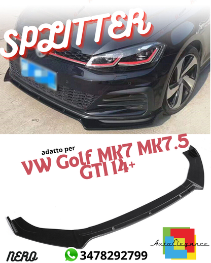 💎Paraurti Splitter Anteriore ADATTO Per Golf MK7 MK7.5 GTI 14+💎