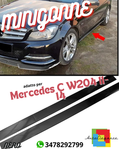 🏁FRONT BUMPER SPLITTER, SIDE SKIRTS SUITABLE FOR MERCEDES CLASSEC W204 11-14