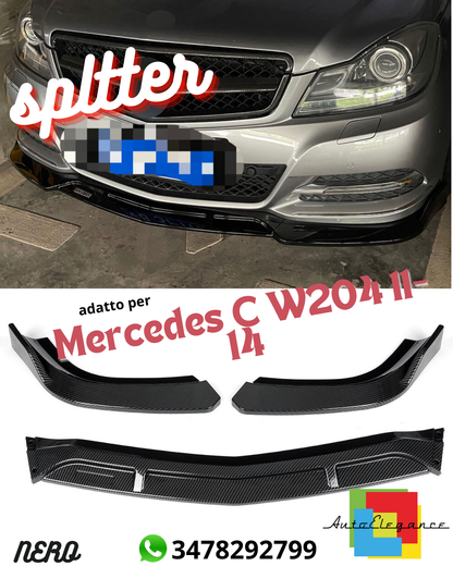 ⭐SPLITTER suitable for Mercedes Benz W204 2011-2014 glossy black⭐