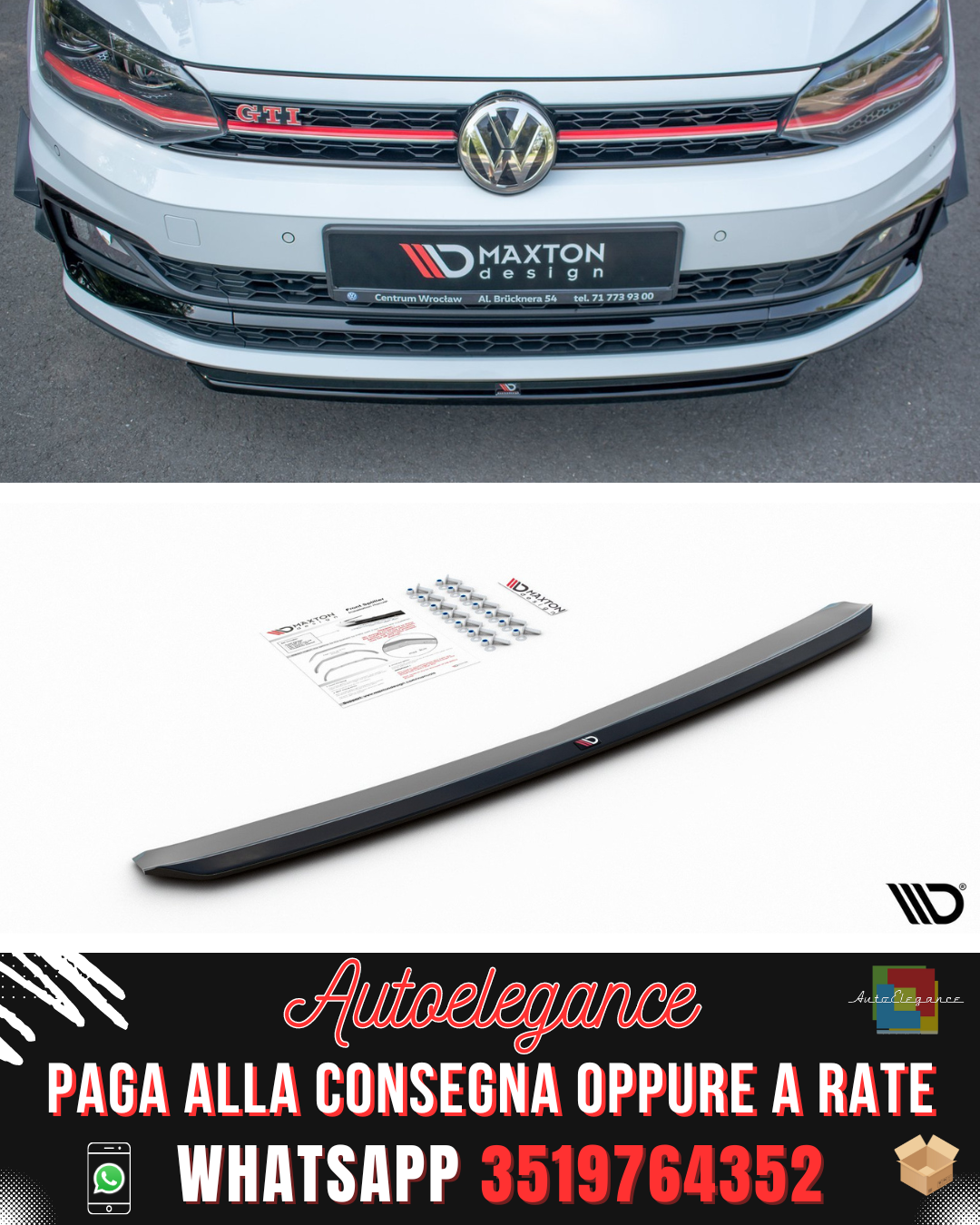 SPLITTER ANTERIORE V.4 adatto per VW POLO GTI MK6