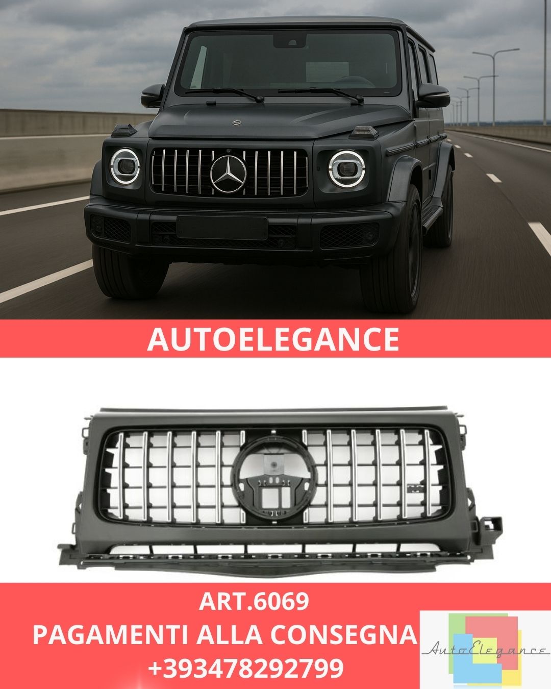 😍ART.6069 Griglia Panamericana GT Adatta Per Mercedes W465 Classe G 04/2024😍