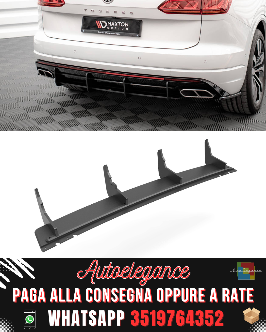 STREET PRO DIFFUSORE POSTERIORE adatto per VOLKSWAGEN TOUAREG R-LINE MK3