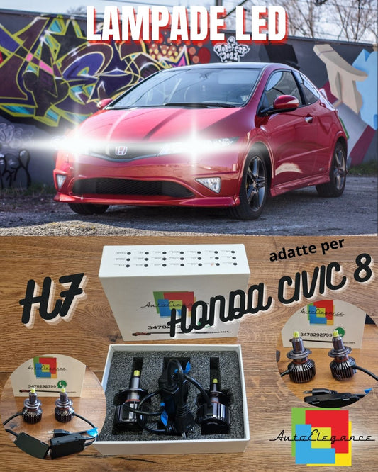 Kit LED PER Honda CIVIC 8 ANABBAGLIANTI H7 CANbus Bianco Puro 6500K 12000LM