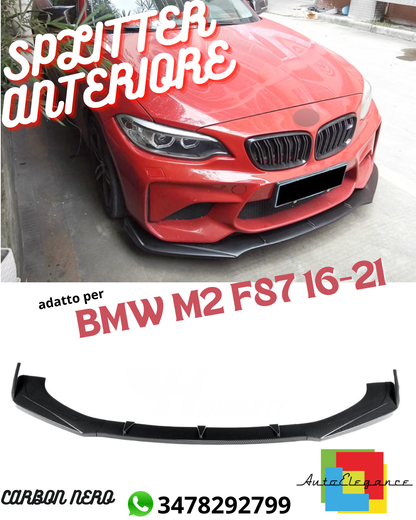 🤩 SPLITTER ANTERIORE ADATTO PER ⭐BMW M2 F87 16-21💎 CARBON NERO🤩