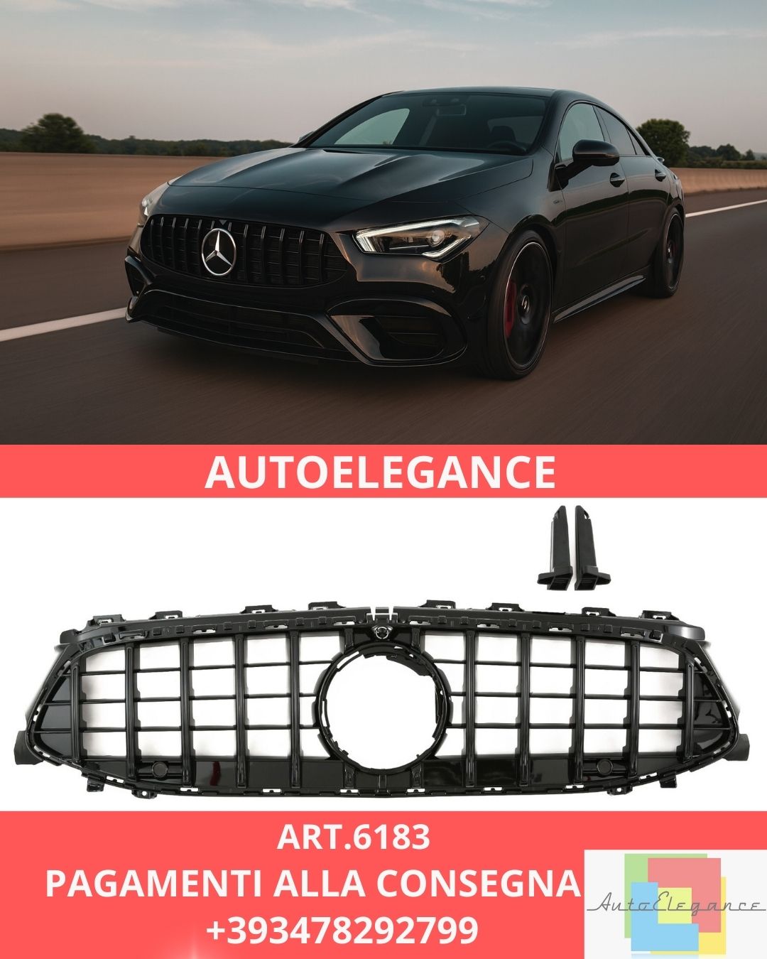 😍ART.6183 Griglia PANAMERICANA GT Adatta Per Mercedes CLA C118 W118 2023😍