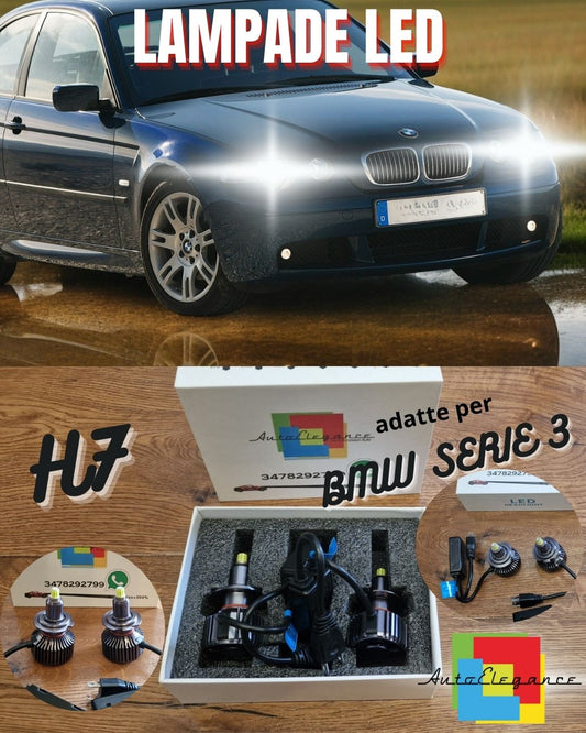 Kit Luci LED H7 per BMW SERIE 3 E46 Anabbaglianti Fari Lenticolari CANbus 6500K