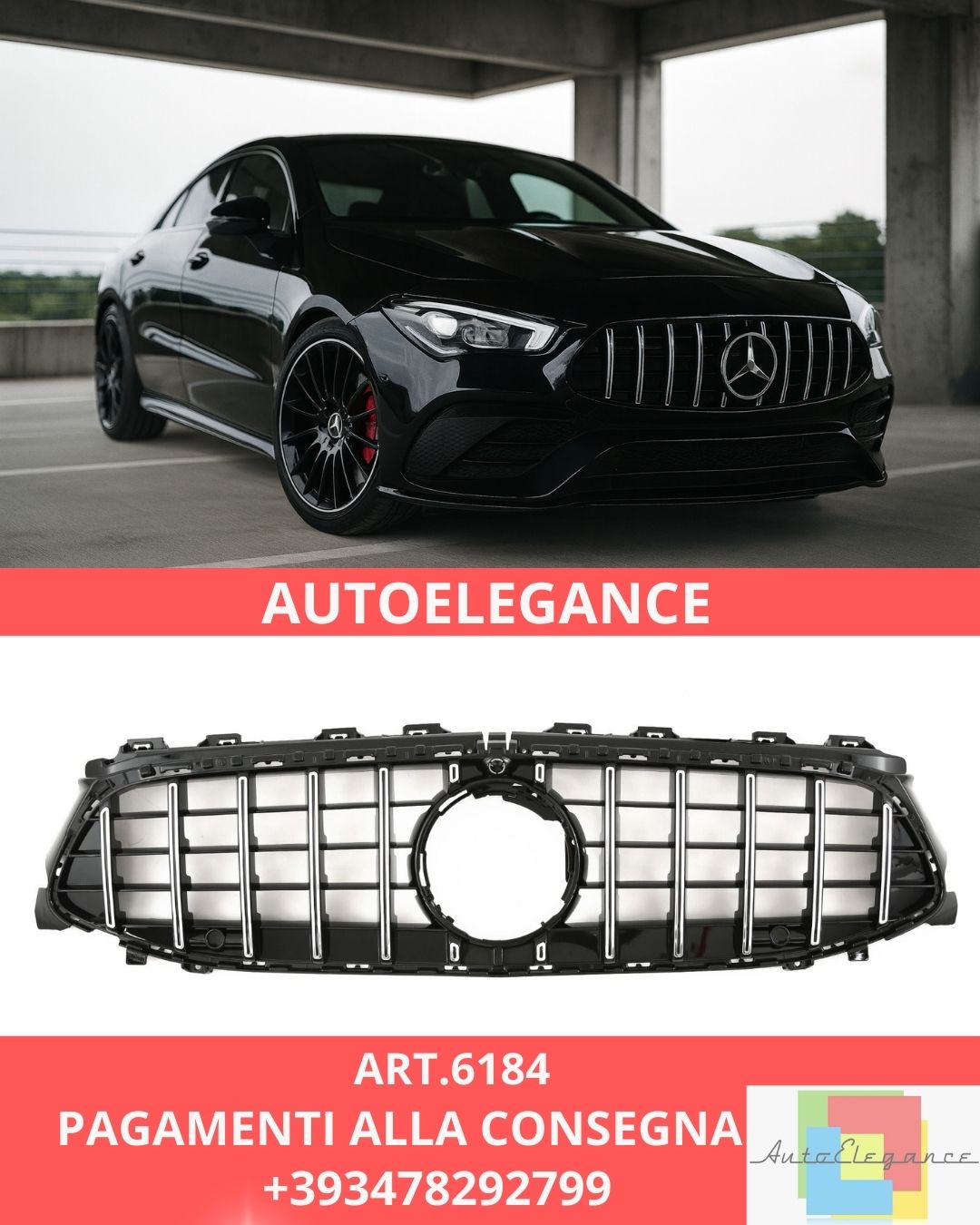 😍6184 Griglia PANAMERICANA GT Chromato Adatta Per Mercedes CLA C118 W118 2023😍
