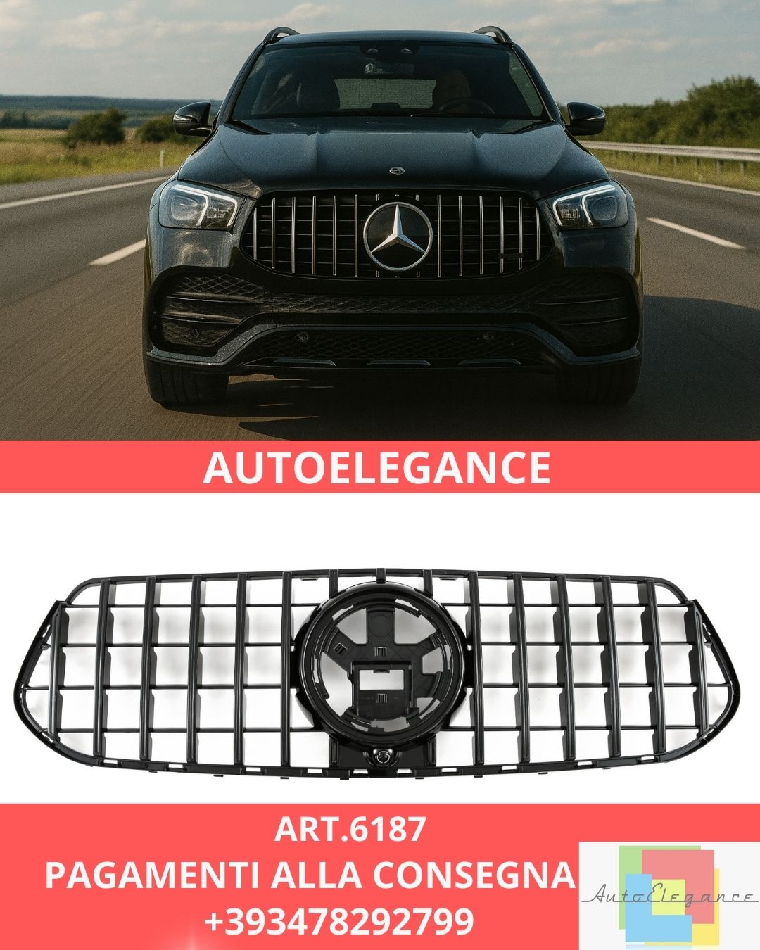 😍ART.6187 Griglia PANAMERICAN Adatta Per Mercedes V167 FACELIFT 😍