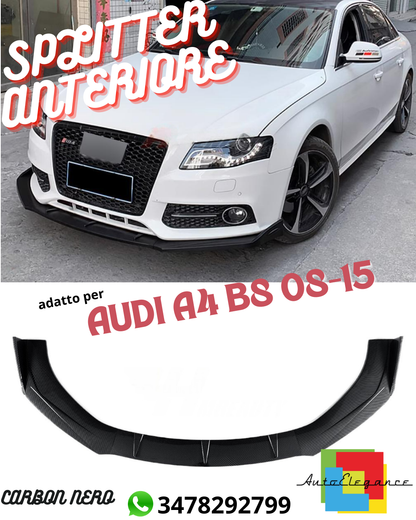 ⚡FRONT SPLITTER SUITABLE FOR ⭐AUDI A4 B8 08-15⭐CARBON BLACK⚡