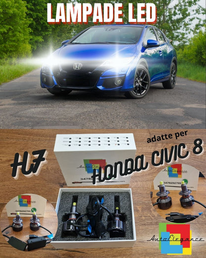 Kit LED PER Honda CIVIC 9 ANABBAGLIANTI H7 CANbus Bianco Puro 6500K 12000LM