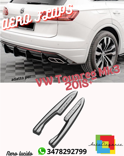 ✨AERO FLAPS A PLUS R LINE V1 STYLE ADATTO PER VW TOUAREG MK3 NERO LUCIDO✨