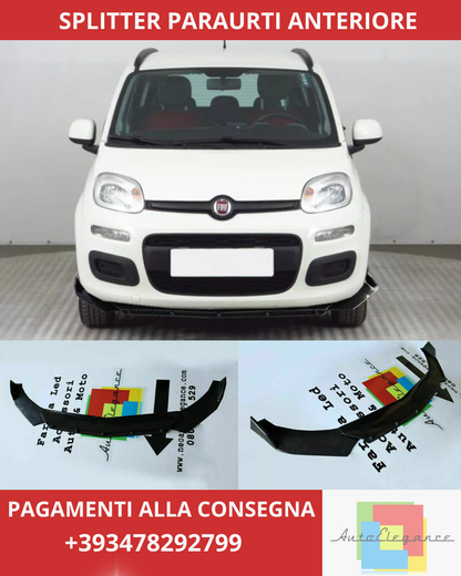 🔥SPLITTER PARAURTI ANTERIORE ADATTO PER FIAT PANDA NERO LUCIDO🔥