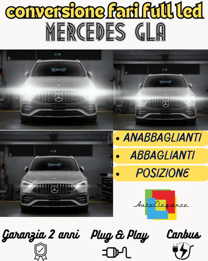 KIT FARI FULL LED MERCEDES GLA ANABBAGLIANTI H7 + ABBAGLIANTI DIURNE H15 CANBUS