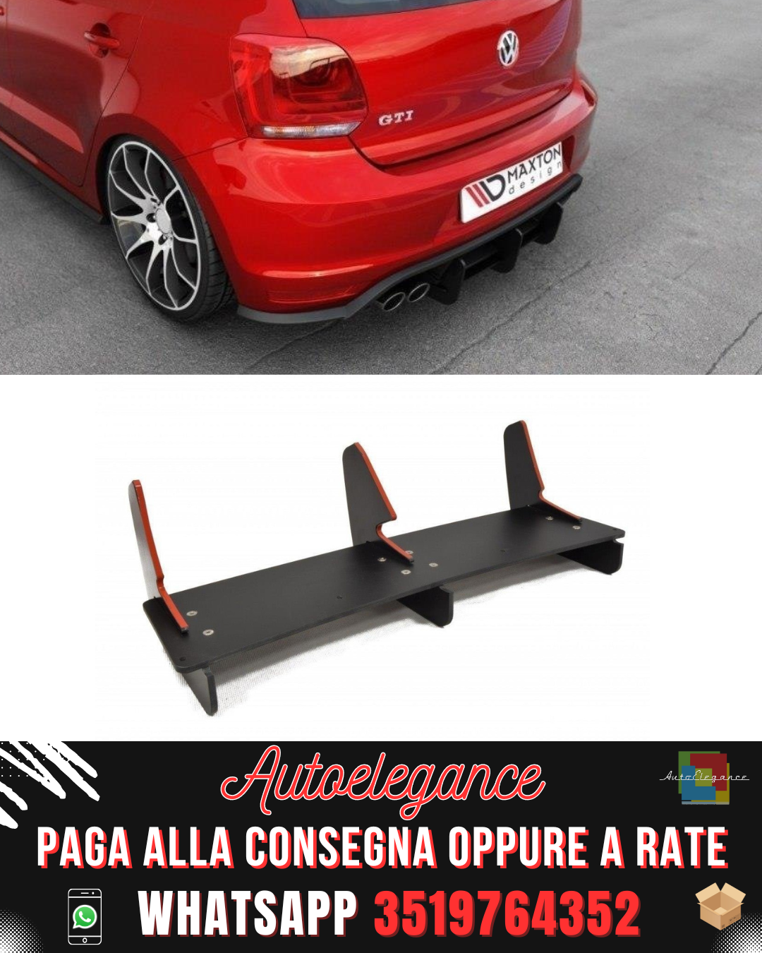 DIFFUSORE POSTERIORE ADATTO PER  VW POLO MK5 GTI FACELIFT