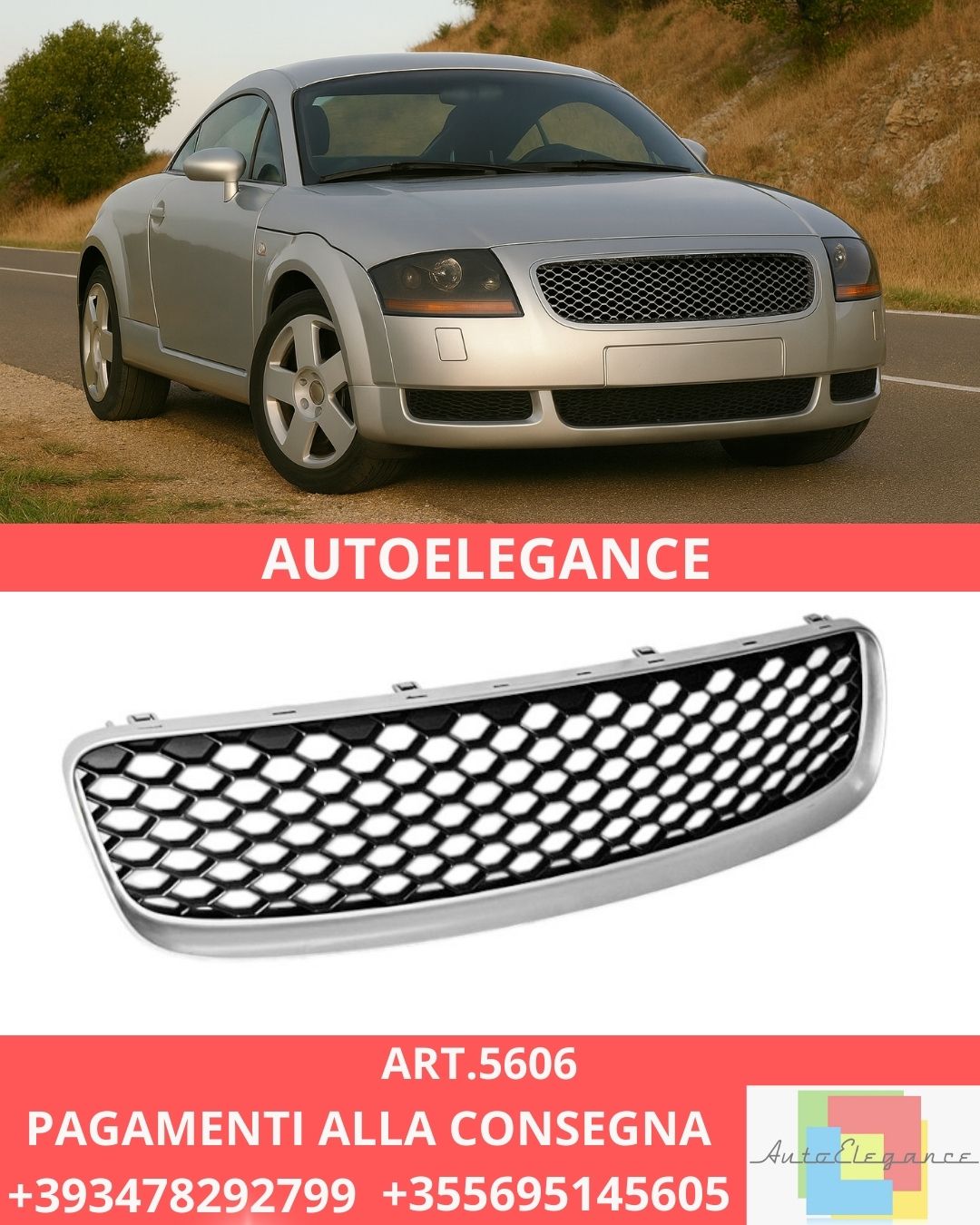 ✨ART.5606 GRIGLIA SPORT CHROMATO ADATTO PER AUDI TT 99-06✨