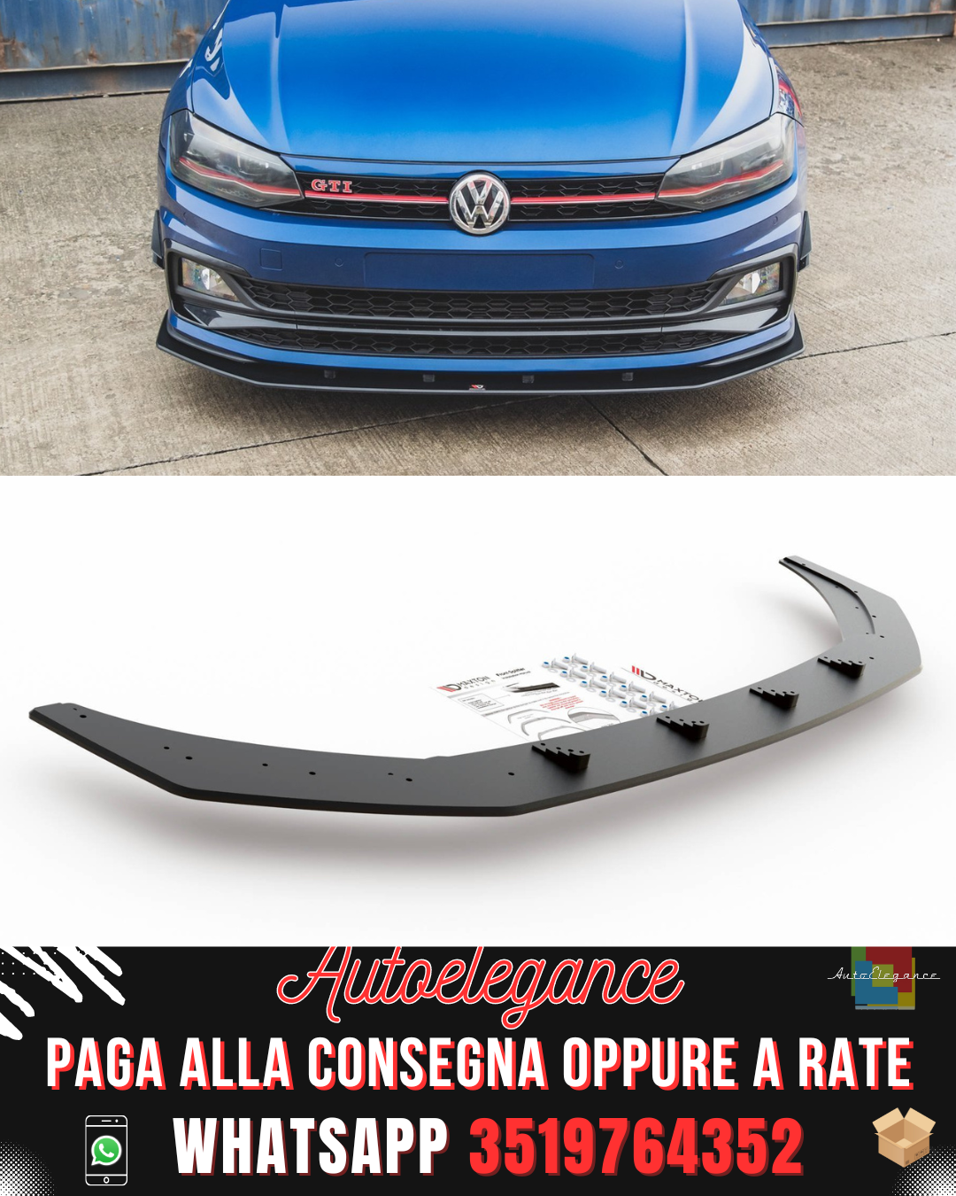 SPLITTER ANTERIORE RACING adatto per VOLKSWAGEN POLO GTI MK6