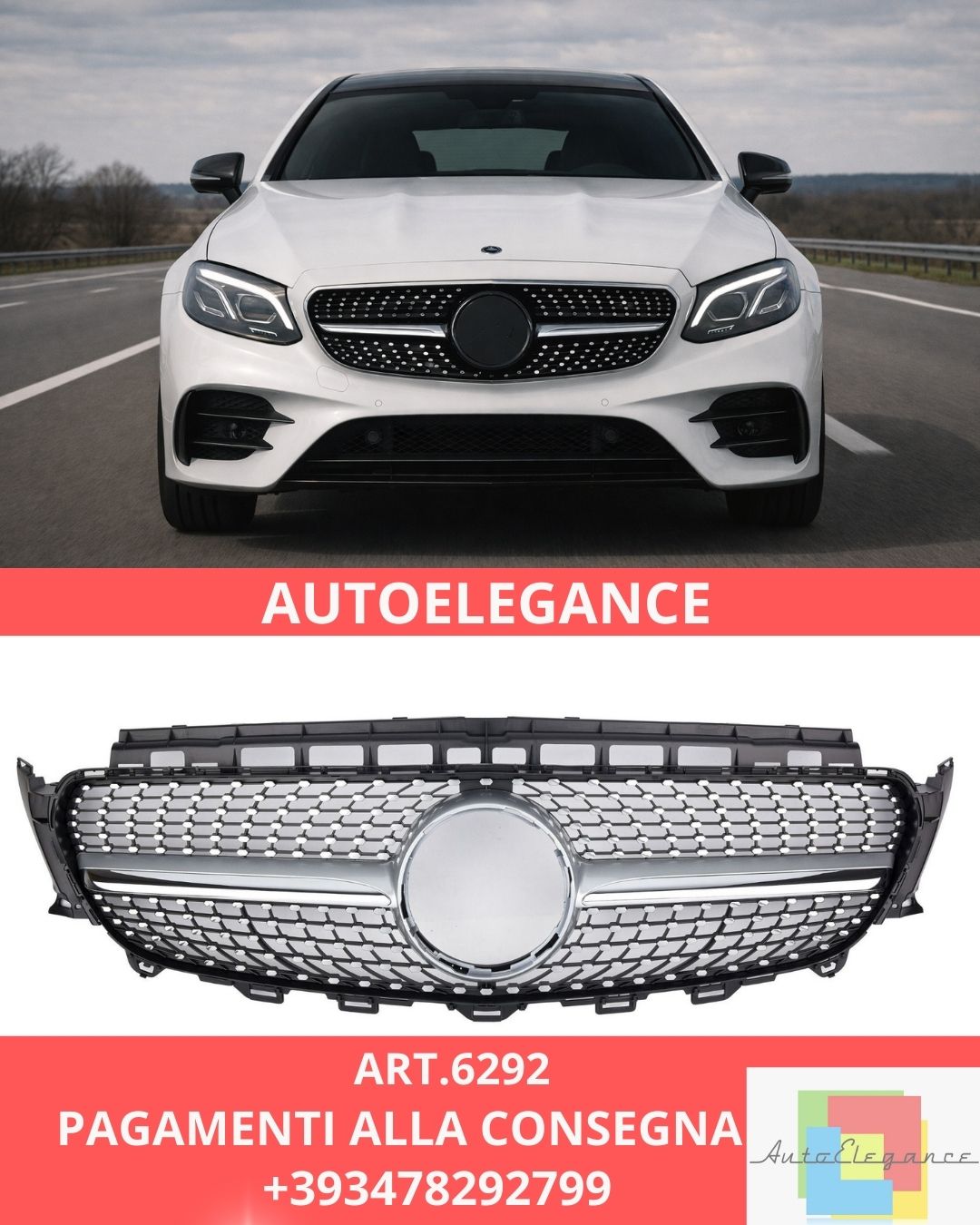 😍ART.6292 Griglia Sportiva Adatta Per Mercedes W213 C238  😍