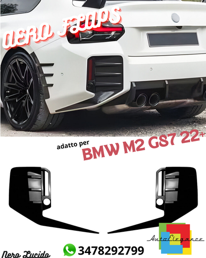 🔥SPLITTER + AERO FLAPS REAR SUITABLE FOR BMW M2 G87 22+ GLOSS BLACK🔥
