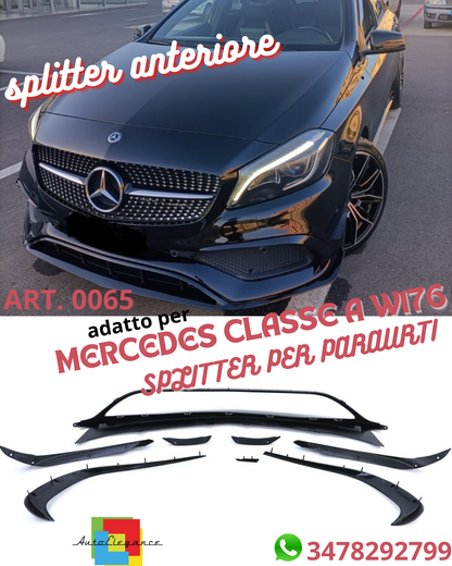 ⭐MERCEDES CLASSE A W176 2015-2018 LIFT SPLITTER PER PARAURTI ANTERIORE AMG A45✅