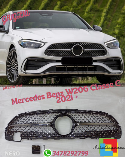⭐GRIGLIA ADATTO PER MERCEDES W206 Classe C 2021 NERO⭐
