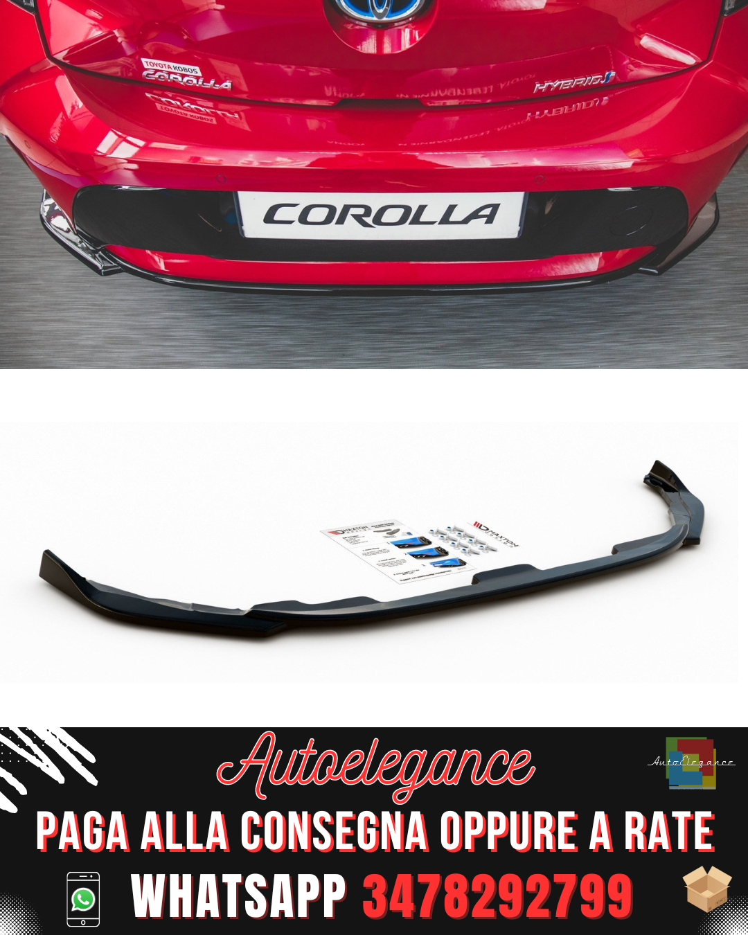 SPLITTER POSTERIORE CENTRALE adatto per TOYOTA COROLLA XII HATCHBACK