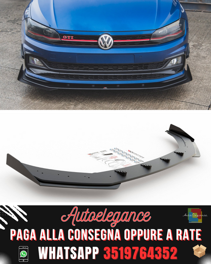 RACING DURABILITY SPLITTER ANTERIORE + FLAP adatti per VOLKSWAGEN POLO GTI MK6