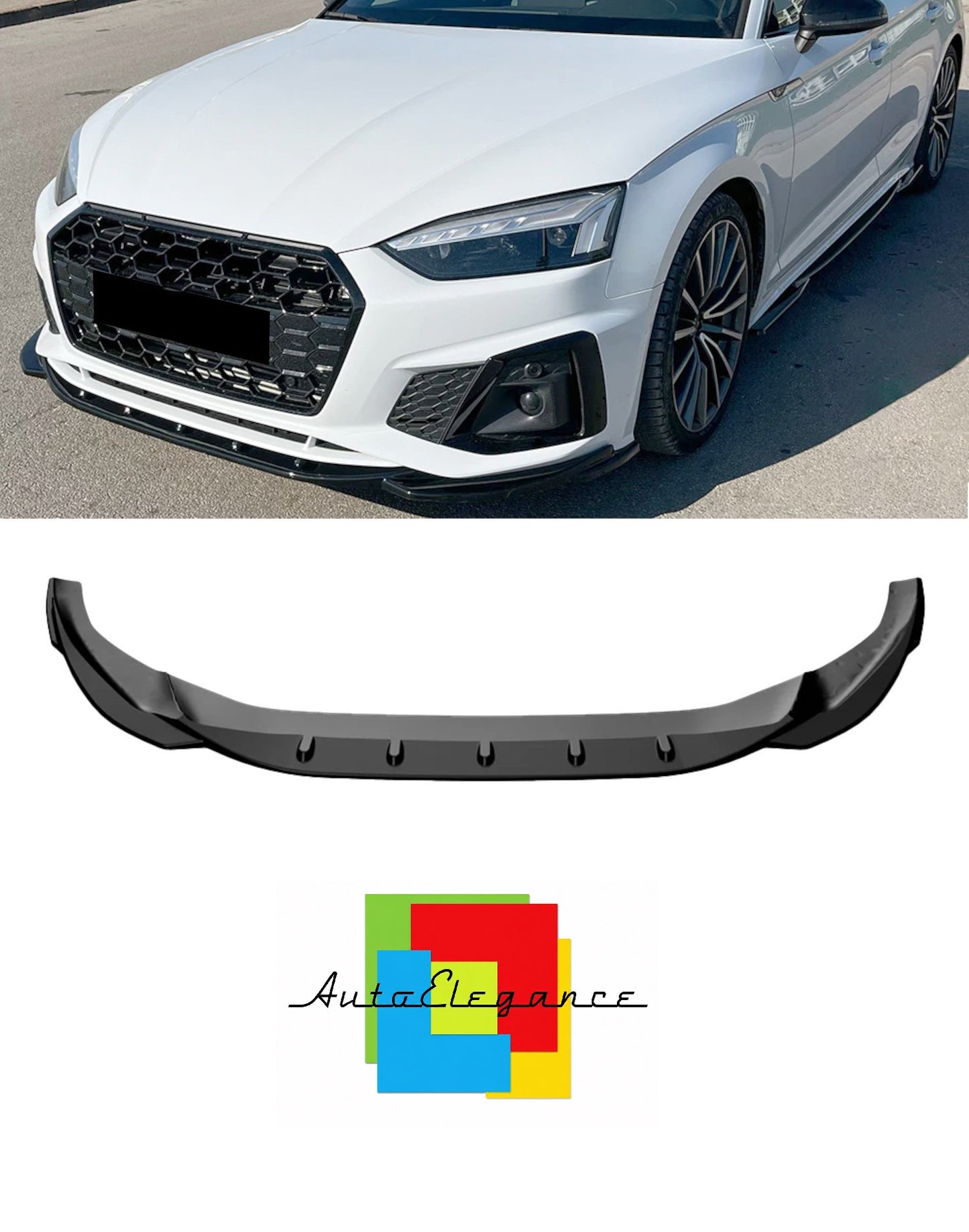 💕SPLITTER  ADATTO PER   AUDI A5 S-LINE S5 F5 2019-2024  NERO  LUCIDO 💕