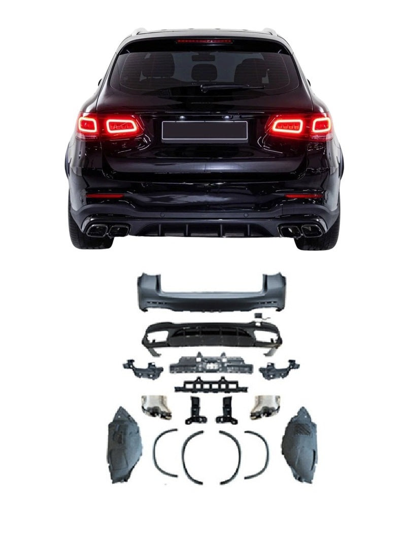 PARAURTI POSTERIORE COMPLETO PER MERCEDES GLC SUV X253 2019-2023 LOOK 63AMG