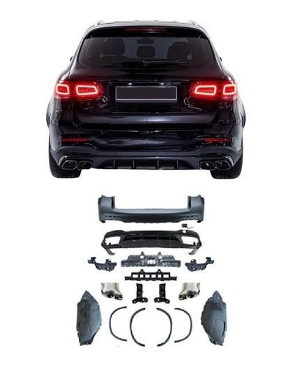 PARAURTI POSTERIORE COMPLETO PER MERCEDES GLC SUV X253 2019-2023 LOOK 63AMG