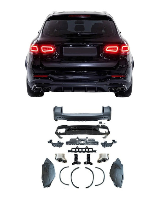 PARAURTI POSTERIORE COMPLETO PER MERCEDES GLC SUV X253 2019-2023 LOOK 63AMG