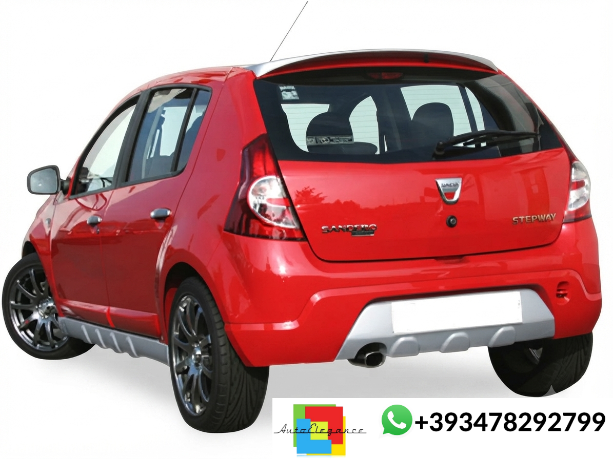 💕DIFFUSORE POSTERIORE Dacia Sandero Mk1 Nero Lucido 💕