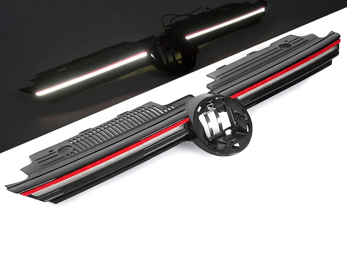 💕 Griglia Anteriore Adatto per VW Golf VIII 19-24 Sport LED Nero Lucido 💕