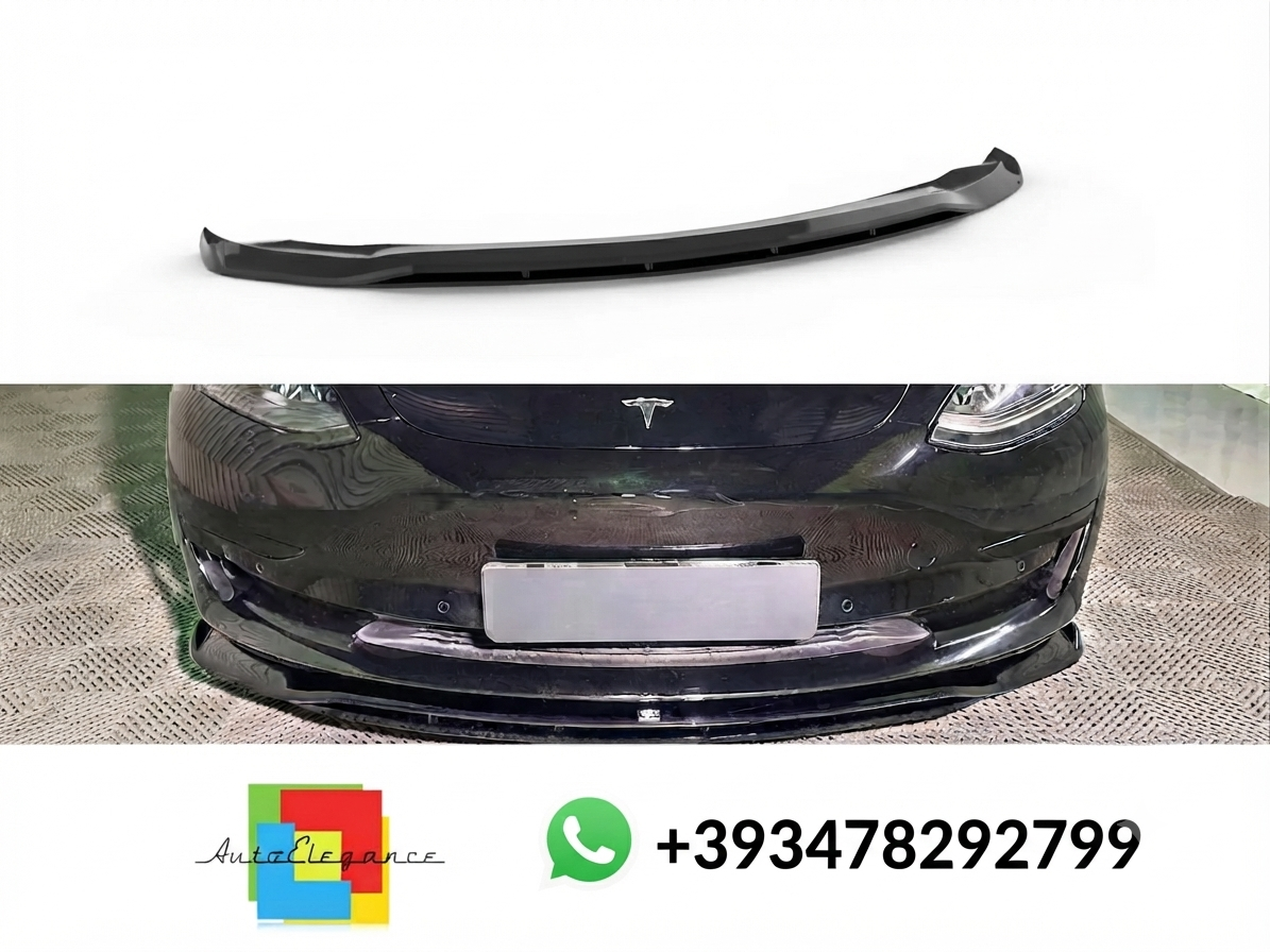 💕Splitter ANTERIORE V.2 Tesla Model 3 Nero LUCIDO💕