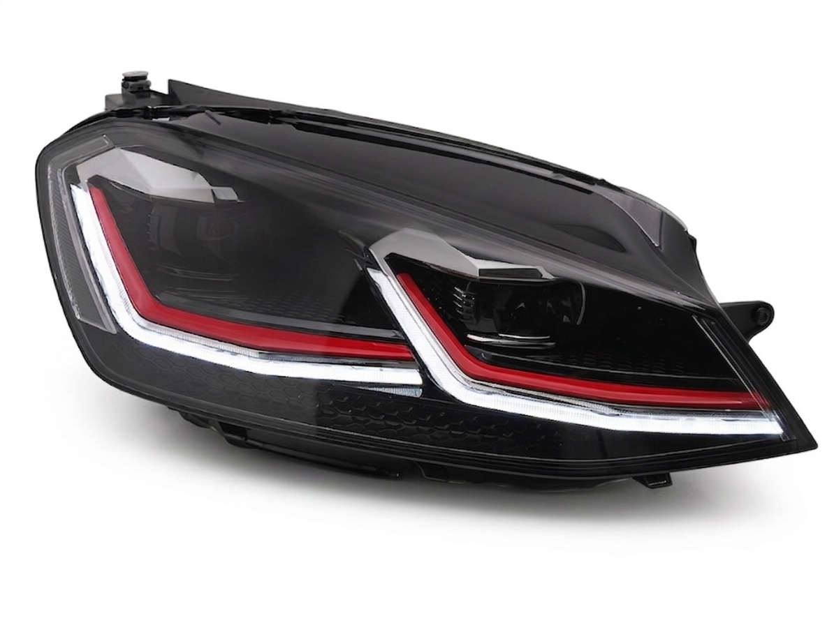 💕 Fari Anteriori Adatto per VW Golf VII 12-17 Full LED DRL Red Line 💕