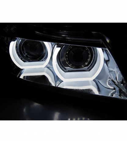 💕 Fari Anteriori Adatto per BMW E90 E91 09-11 Xenon LED DRL Cromati 💕