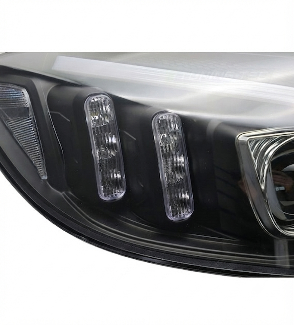 💕 Fari Anteriori Adatto per MERCEDES W205 14-18 Tube LED Dinamici Neri 💕