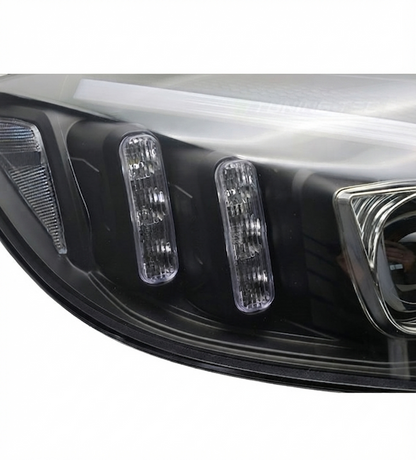 💕 Fari Anteriori Adatto per MERCEDES W205 14-18 Tube LED Dinamici Neri 💕