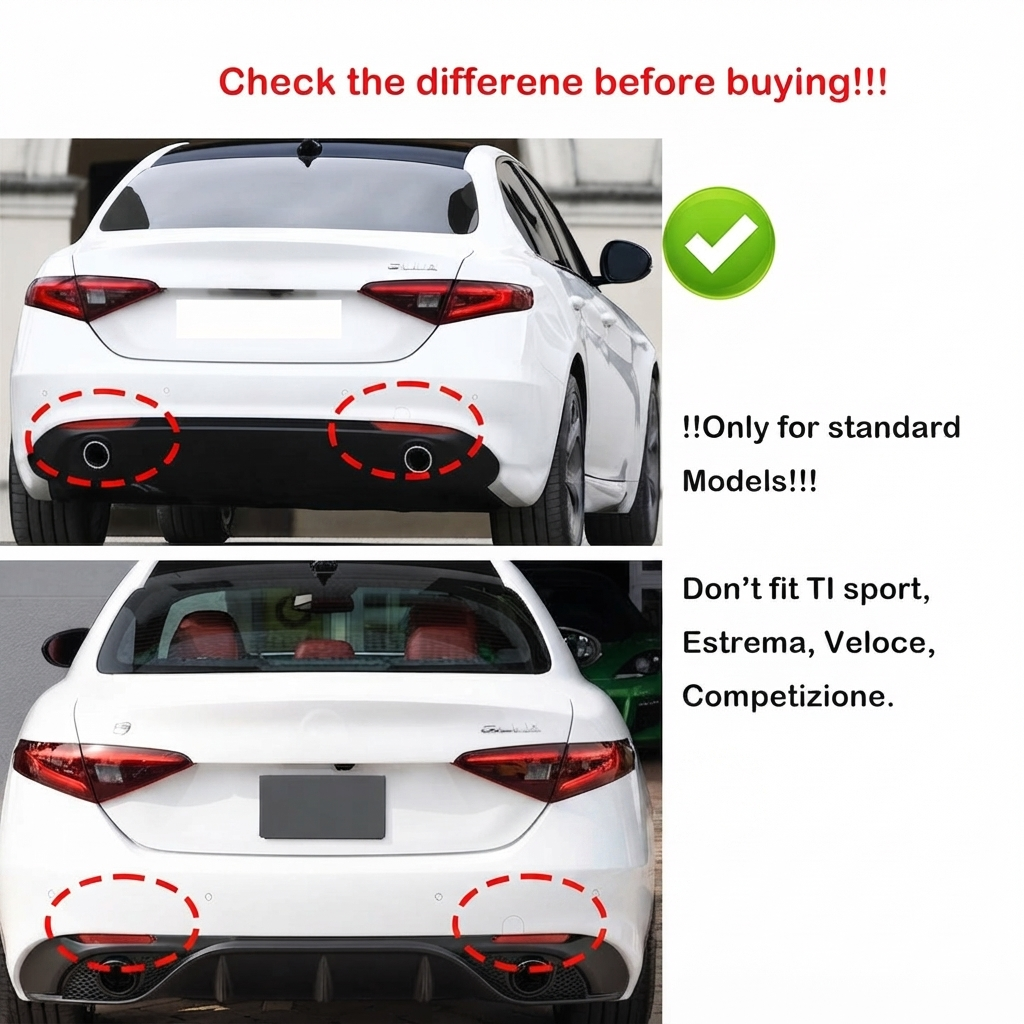 💕art.1197 Diffusore posteriore adatto per Alfa Romeo Giulia effetto Carbonio💕