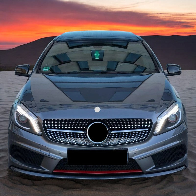💎Griglia adatta per Mercedes W176 Classe A FACELIFT DIAMANT NERO LUCIDO💎