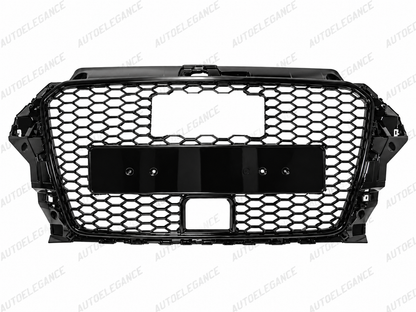 🔥ART.10660 GRIGLIA ADATTO PER AUDI A3 8V CON FORO ACC LOOK RS3 NERO 20 - 24🔥