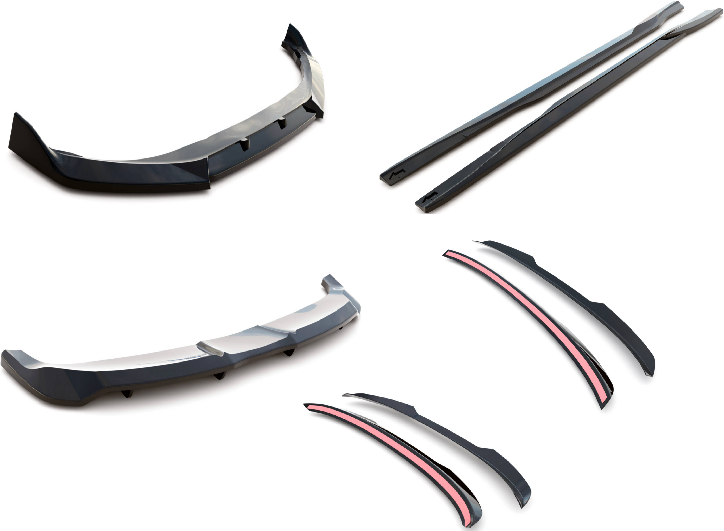 SPLITTER SUITABLE FOR VW GOLF 8 GTI GTD RLINE LOOK GLOSSY BLACK SPORTY DESIGN 