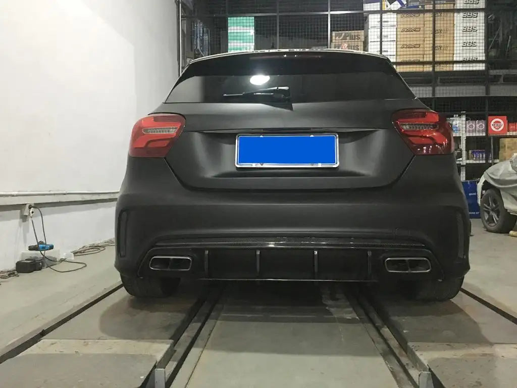 Rear Bumper Diffuser A45 AMG Facelift Look for Mercedes A-Class (W176) (2012-2018) AMG-Line Bumper Gloss Black
