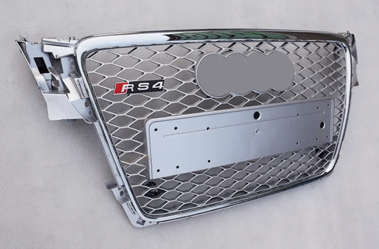 🔥GRIGLIA ANTERIORE PER AUDI A4 B8 08-12 LOOK RS4 SATINATA BORDO CROMATO🔥