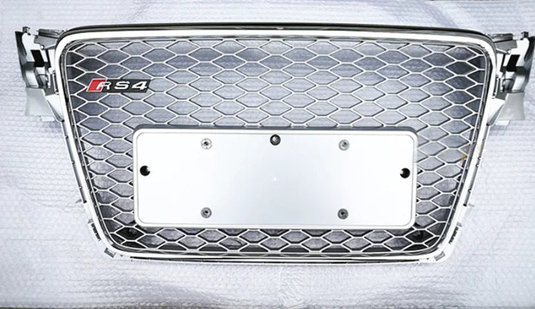 🔥GRIGLIA ANTERIORE PER AUDI A4 B8 08-12 LOOK RS4 SATINATA BORDO CROMATO🔥