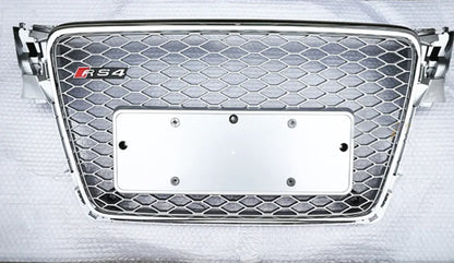 🔥GRIGLIA ANTERIORE PER AUDI A4 B8 08-12 LOOK RS4 SATINATA BORDO CROMATO🔥