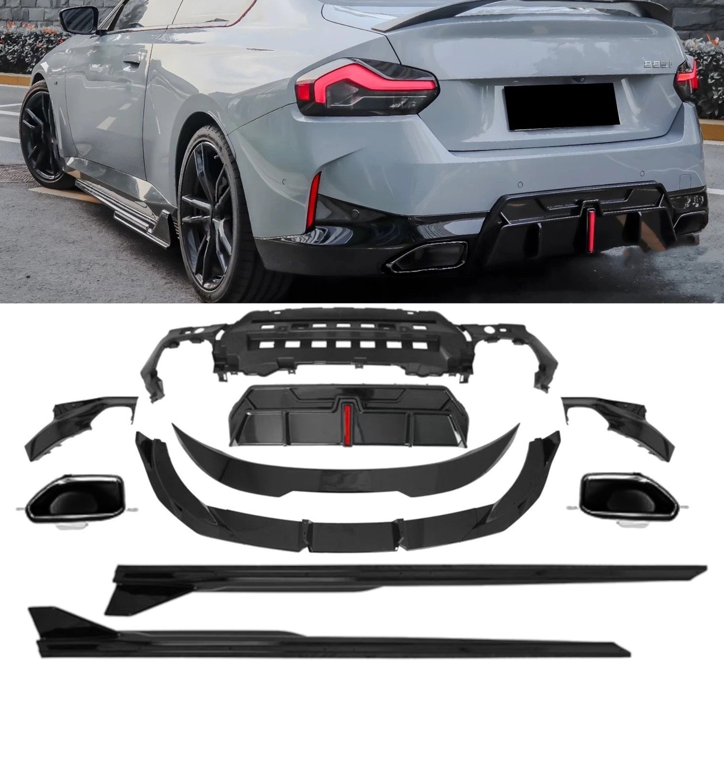 💕 BODYKIT  BMW SERIE 2 G42 M SPORT  NERO LUCIDO 💕