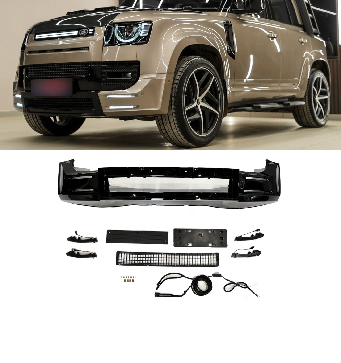💕SOTTO  PARAURTI  LAND ROVER DEFENDER L663 NERO LUCIDO 2020+  💕