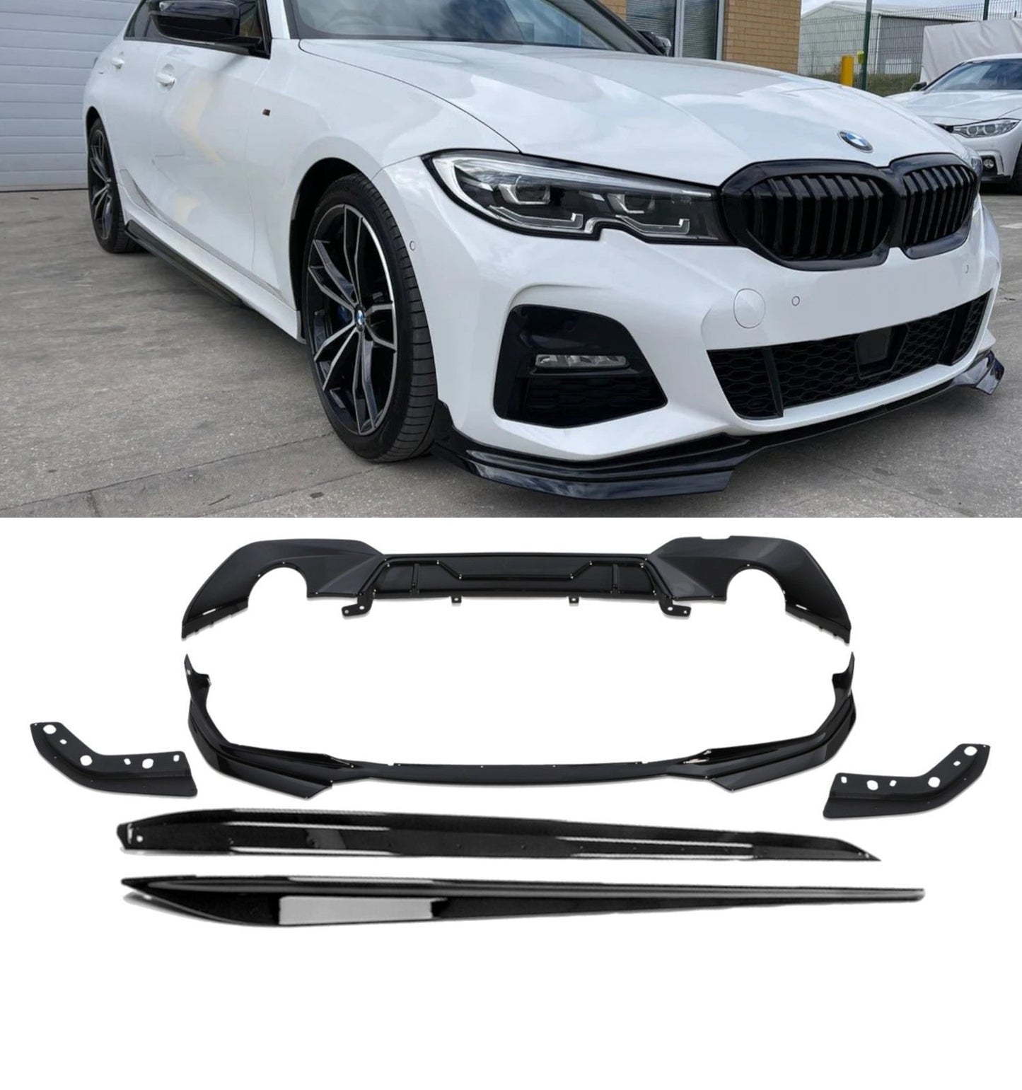 💕BODYKIT  BMW SERIE 3 G20 M PERFORMANCE  19-22 NERO  LUCIDO 💕